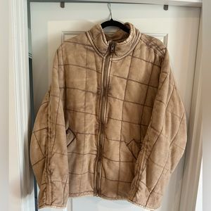 Free People Dolman Quilted Jacket in champagne diamonds, Size M